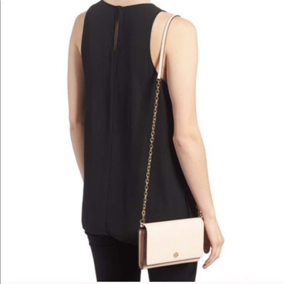 Tory Burch Robinson Chain Crossbody Wallet Pink - Picture 8 of 8